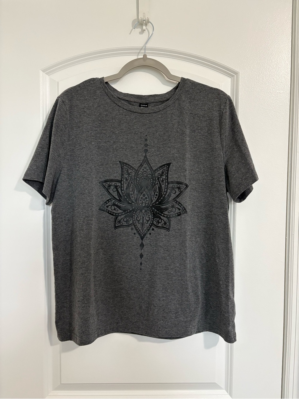 Women’s Dark Gray Graphic Lotus T-Shirt